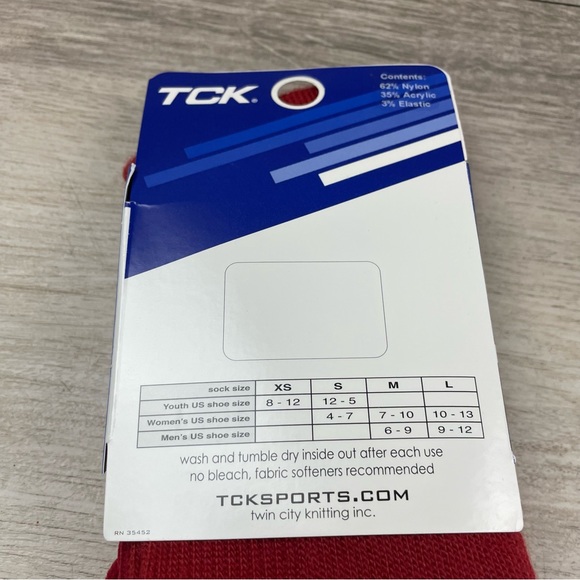 TCK Baseball Tube Socks Red NWT USA Made Size Large - Picture 5 of 6
